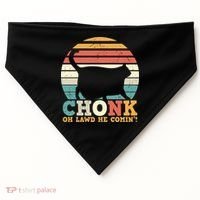 Chonk Oh Lawd He Comin' Cat Scale Meme Funny Cat Lover Cat Day USA-Made Doggie Bandana thumb 0