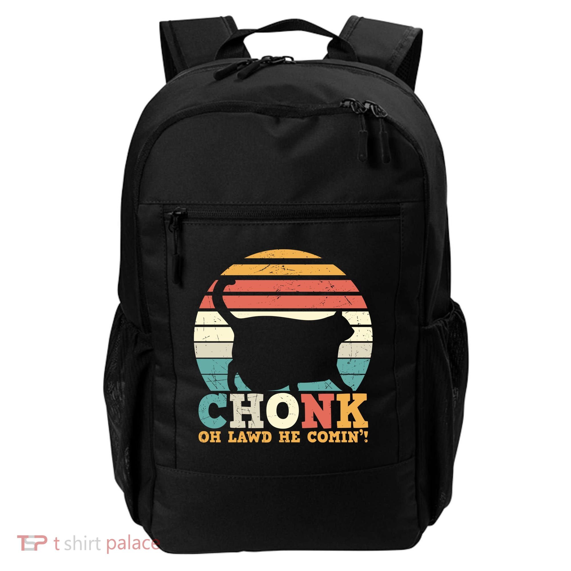 Chonk Oh Lawd He Comin' Cat Scale Meme Funny Cat Lover Cat Day Backpack