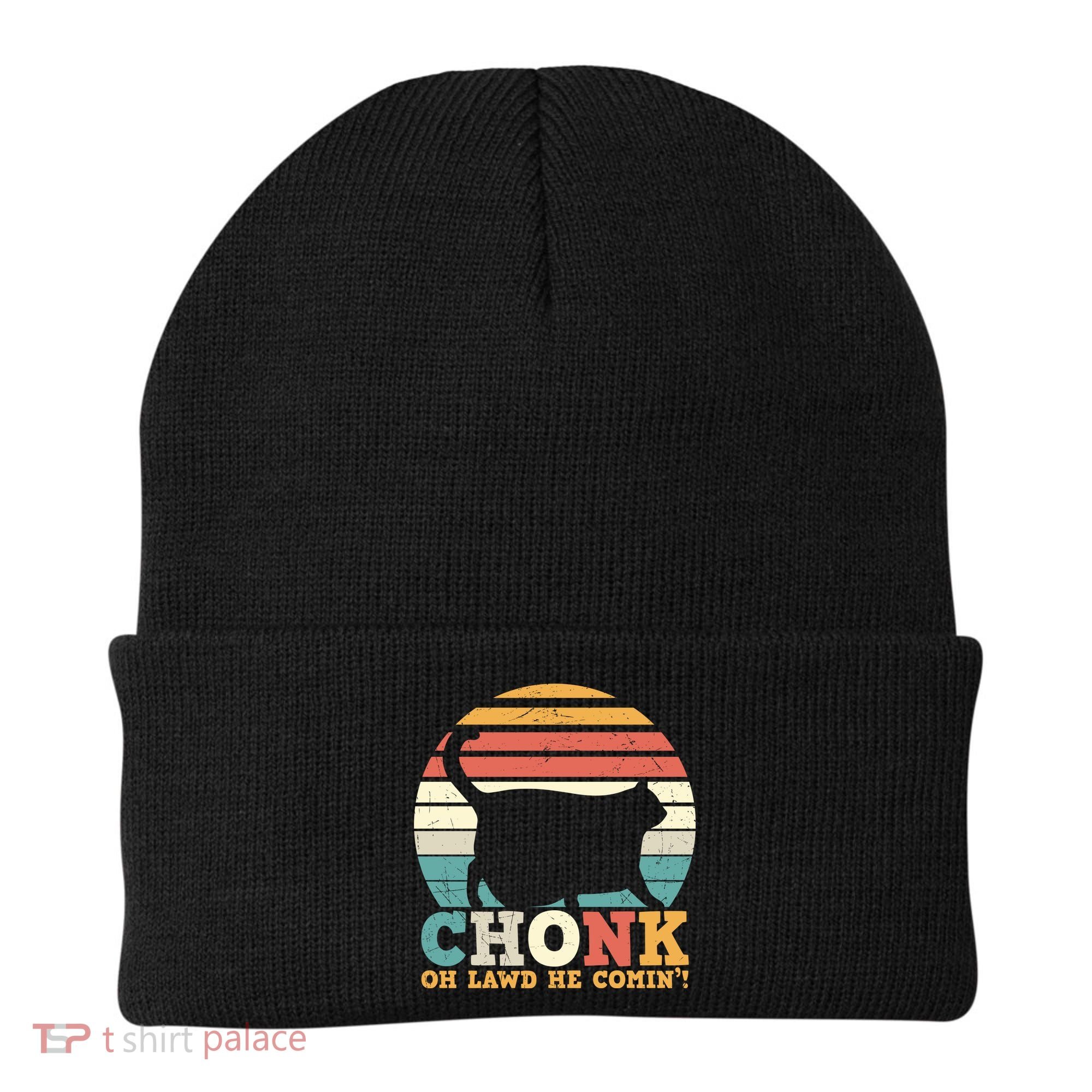 Chonk Oh Lawd He Comin' Cat Scale Meme Funny Cat Lover Cat Day Beanie