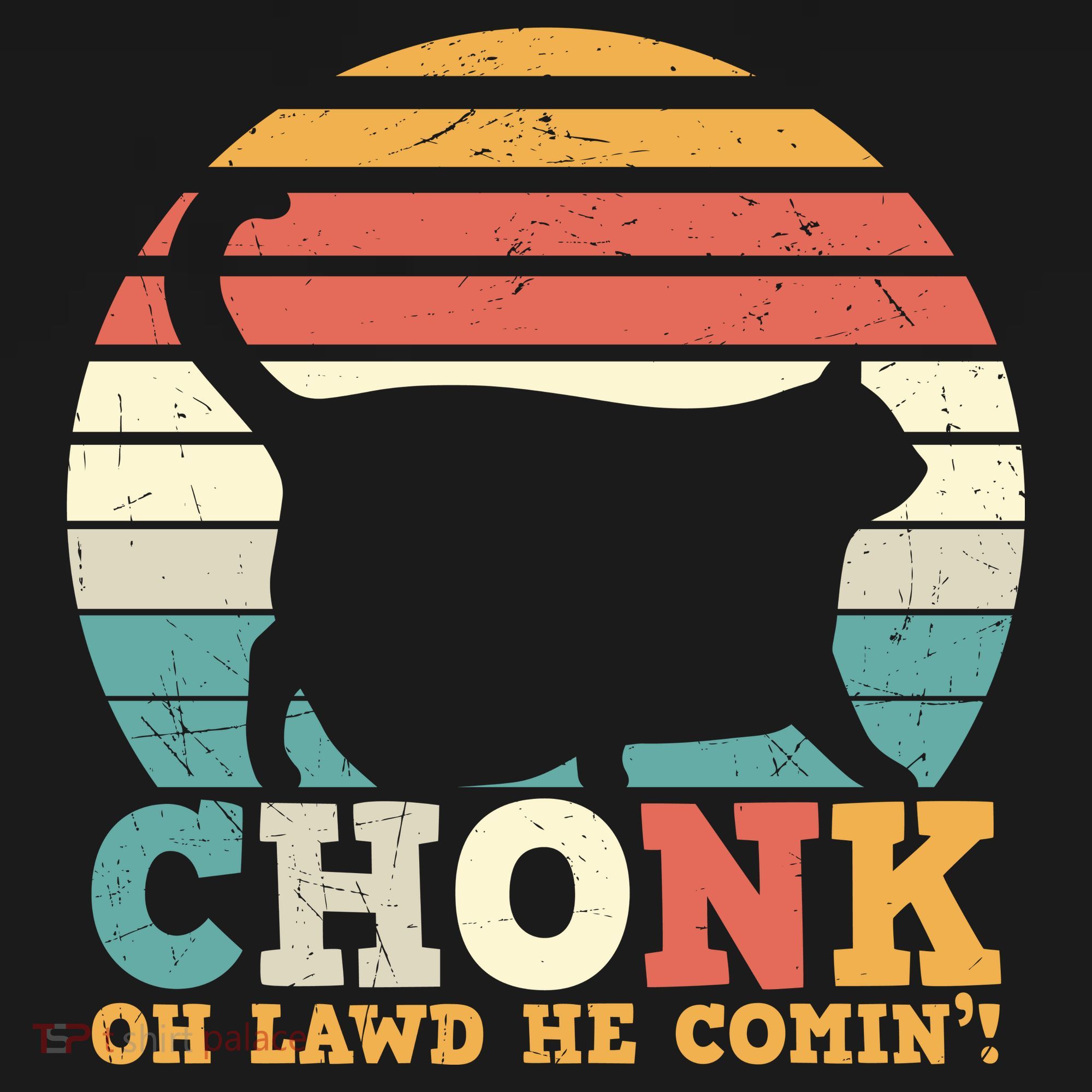 Chonk Oh Lawd He Comin' Cat Scale Meme Funny Cat Lover Cat Day Women's Hoodie