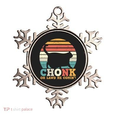 Chonk Oh Lawd He Comin' Cat Scale Meme Funny Cat Lover Cat Day Ornament