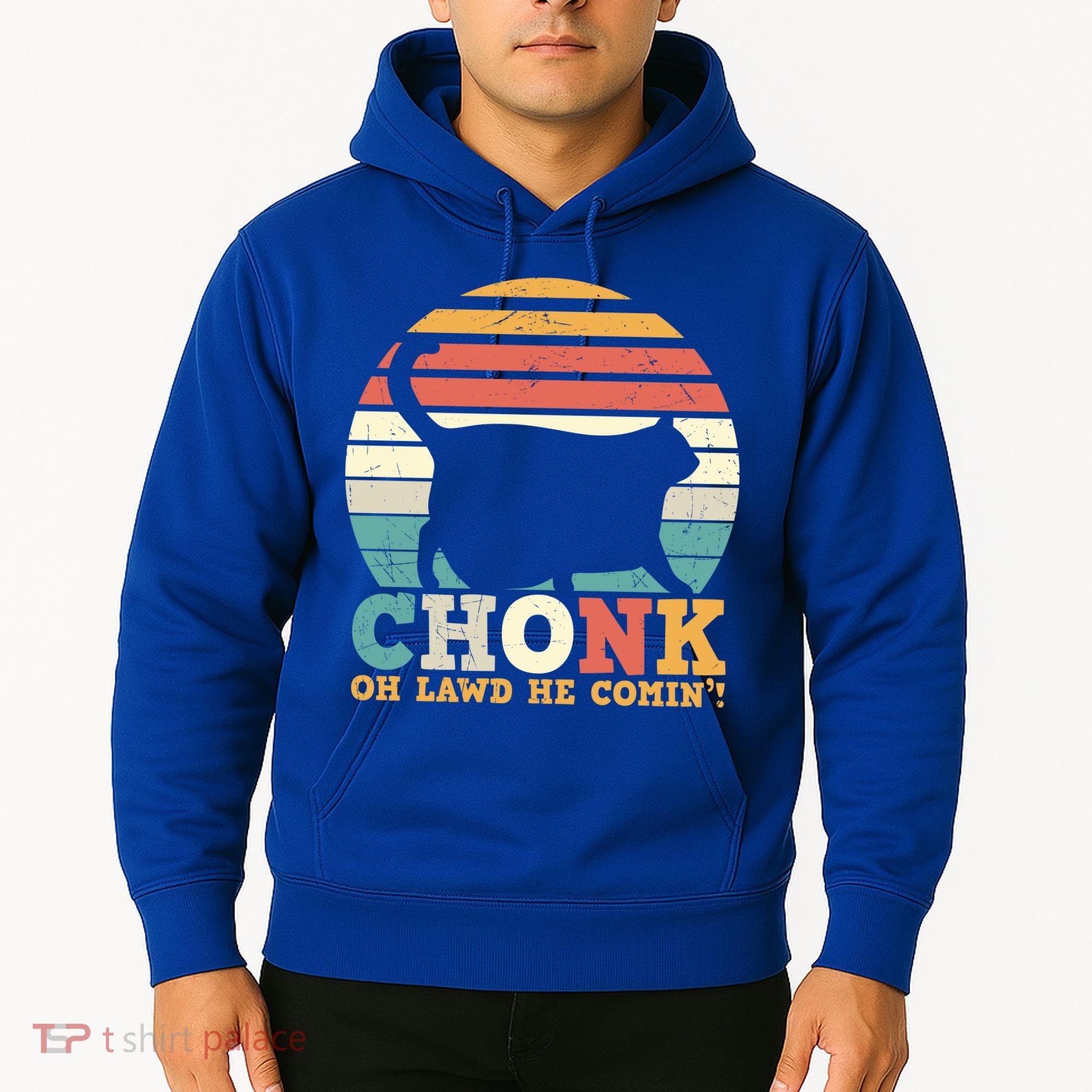 Chonk Oh Lawd He Comin' Cat Scale Meme Funny Cat Lover Cat Day Hoodie