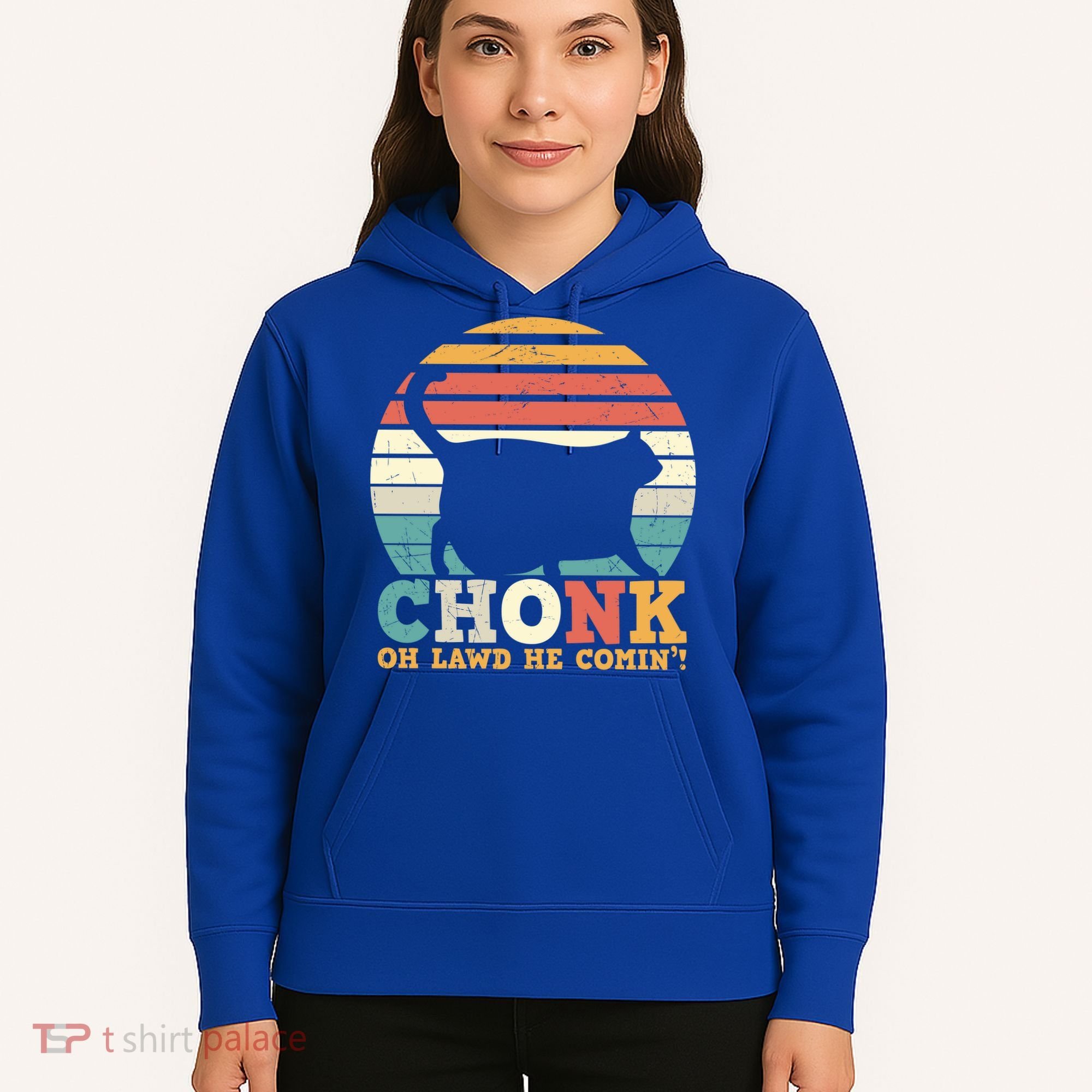 Chonk Oh Lawd He Comin' Cat Scale Meme Funny Cat Lover Cat Day Hoodie