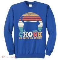 Chonk Oh Lawd He Comin' Cat Scale Meme Funny Cat Lover Cat Day Sweatshirt thumb 0