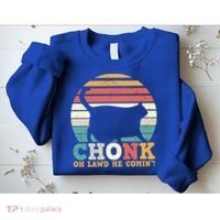 Chonk Oh Lawd He Comin' Cat Scale Meme Funny Cat Lover Cat Day Sweatshirt thumb 2