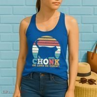 Chonk Oh Lawd He Comin' Cat Scale Meme Funny Cat Lover Cat Day Women's Tank Top thumb 2