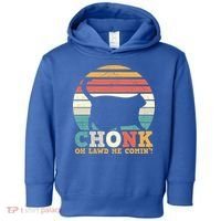 Chonk Oh Lawd He Comin' Cat Scale Meme Funny Cat Lover Cat Day Toddler Hoodie thumb 0