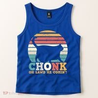 Chonk Oh Lawd He Comin' Cat Scale Meme Funny Cat Lover Cat Day Tank Top thumb 2