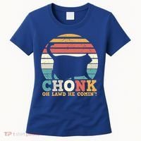 Chonk Oh Lawd He Comin' Cat Scale Meme Funny Cat Lover Cat Day Women's T-Shirt thumb 0