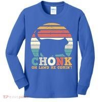 Chonk Oh Lawd He Comin' Cat Scale Meme Funny Cat Lover Cat Day Kids Long Sleeve Shirt thumb 0