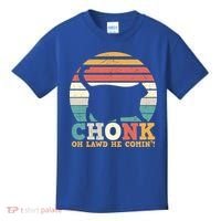 Chonk Oh Lawd He Comin' Cat Scale Meme Funny Cat Lover Cat Day Kids T-Shirt thumb 0