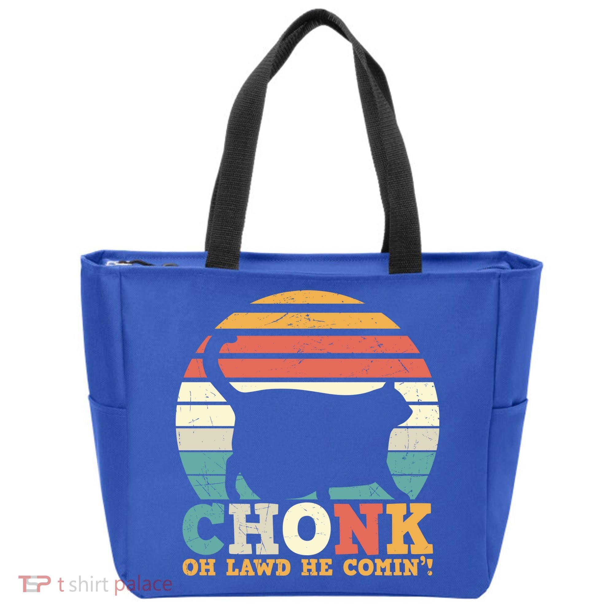 Chonk Oh Lawd He Comin' Cat Scale Meme Funny Cat Lover Cat Day Tote Bag