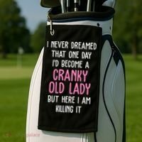 Cranky Old Lady Funny Golf Towel thumb 2