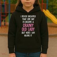 Cranky Old Lady Funny Kids Hoodie thumb 3