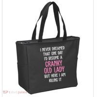 Cranky Old Lady Funny Tote Bag thumb 2