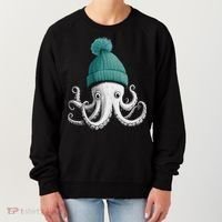 Cephalopod Octopus Lover Chilling In A Cap Novelty Women's Sweatshirt thumb 0