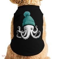 Cephalopod Octopus Lover Chilling In A Cap Novelty Doggie Tank thumb 0