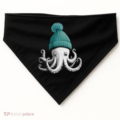 Cephalopod Octopus Lover Chilling In A Cap Novelty USA-Made Doggie Bandana