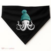 Cephalopod Octopus Lover Chilling In A Cap Novelty USA-Made Doggie Bandana thumb 0