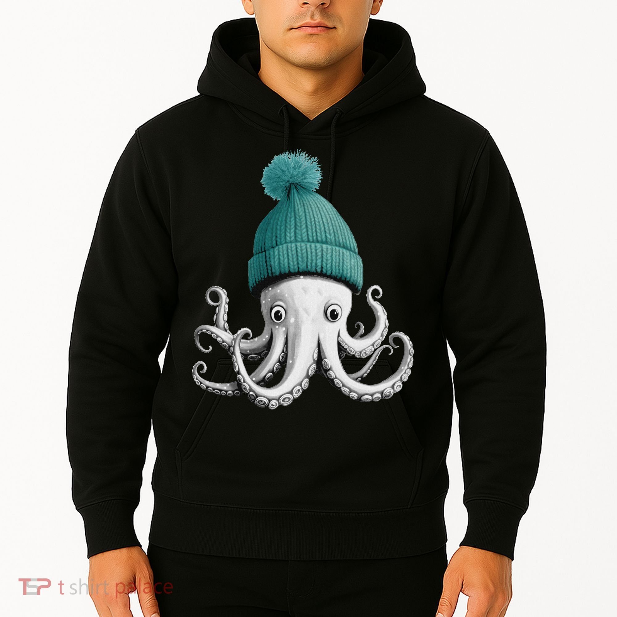 Cephalopod Octopus Lover Chilling In A Cap Novelty Hoodie