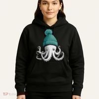 Cephalopod Octopus Lover Chilling In A Cap Novelty Hoodie thumb 5