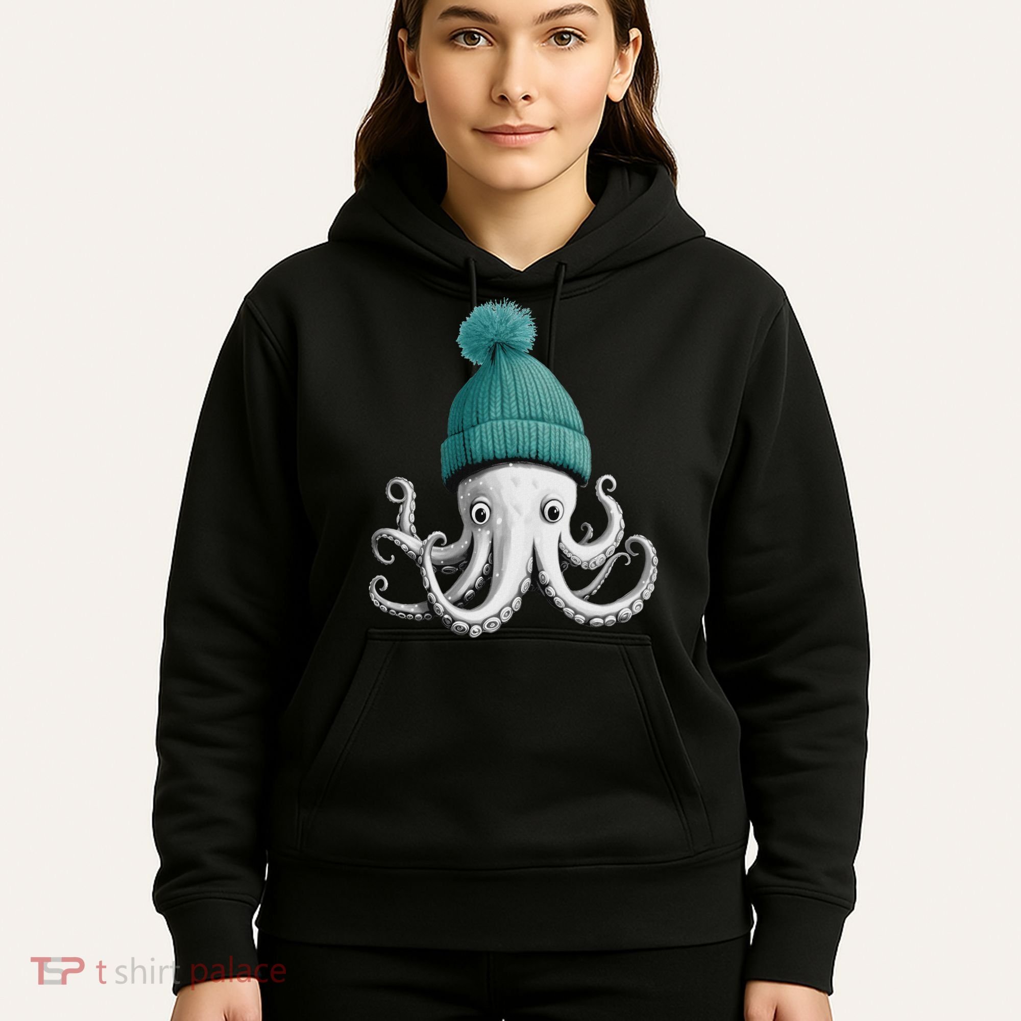 Cephalopod Octopus Lover Chilling In A Cap Novelty Hoodie