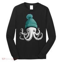 Cephalopod Octopus Lover Chilling In A Cap Novelty Long Sleeve Shirt thumb 0