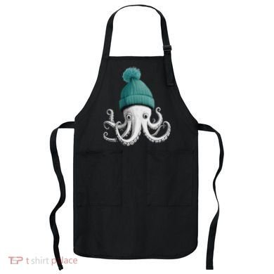 Cephalopod Octopus Lover Chilling In A Cap Novelty Apron