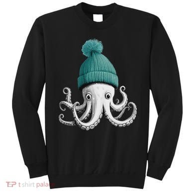 Cephalopod Octopus Lover Chilling In A Cap Novelty Sweatshirt