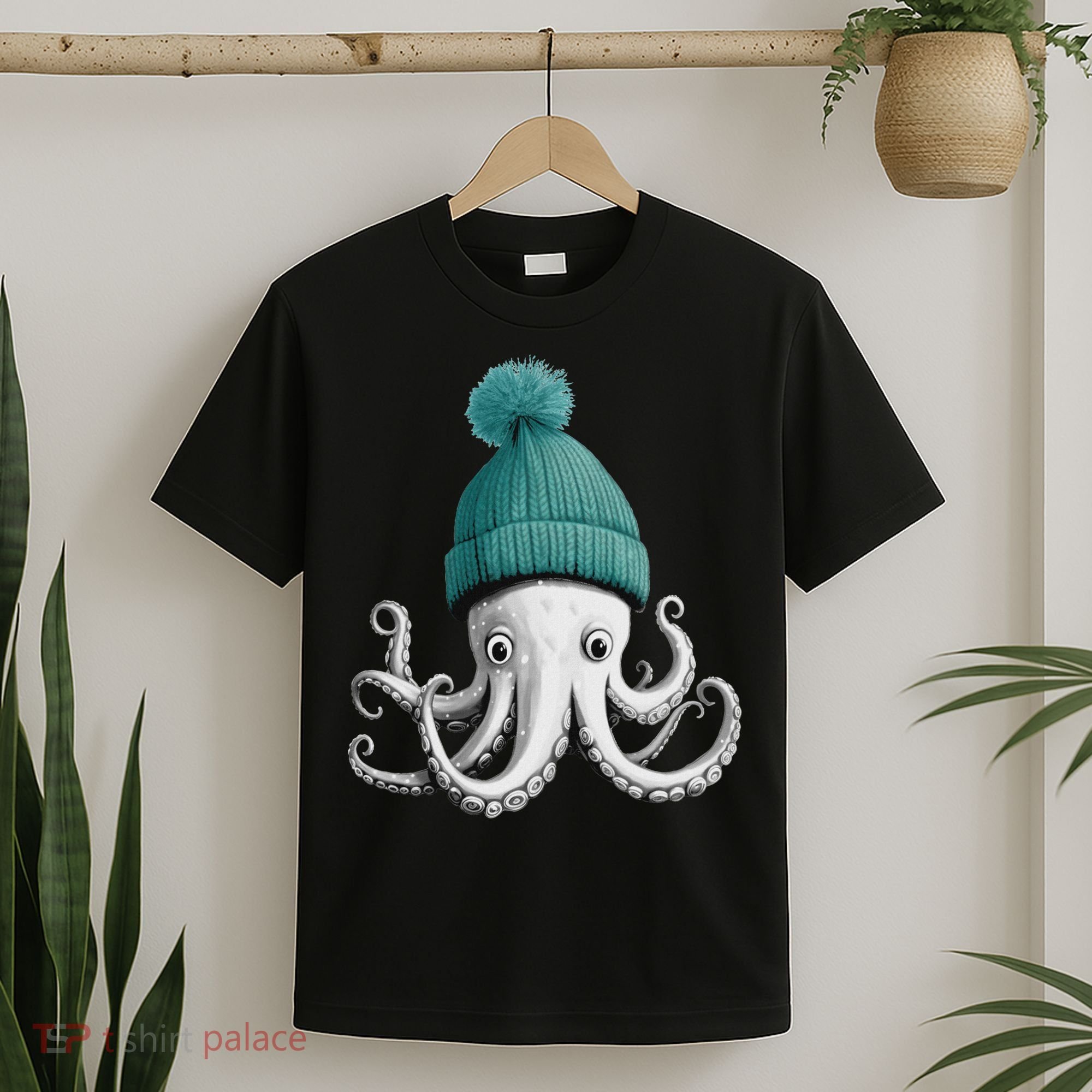 Cephalopod Octopus Lover Chilling In A Cap Novelty T-Shirt