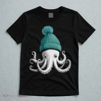 Cephalopod Octopus Lover Chilling In A Cap Novelty T-Shirt thumb 5