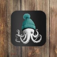 Cephalopod Octopus Lover Chilling In A Cap Novelty Coaster thumb 0