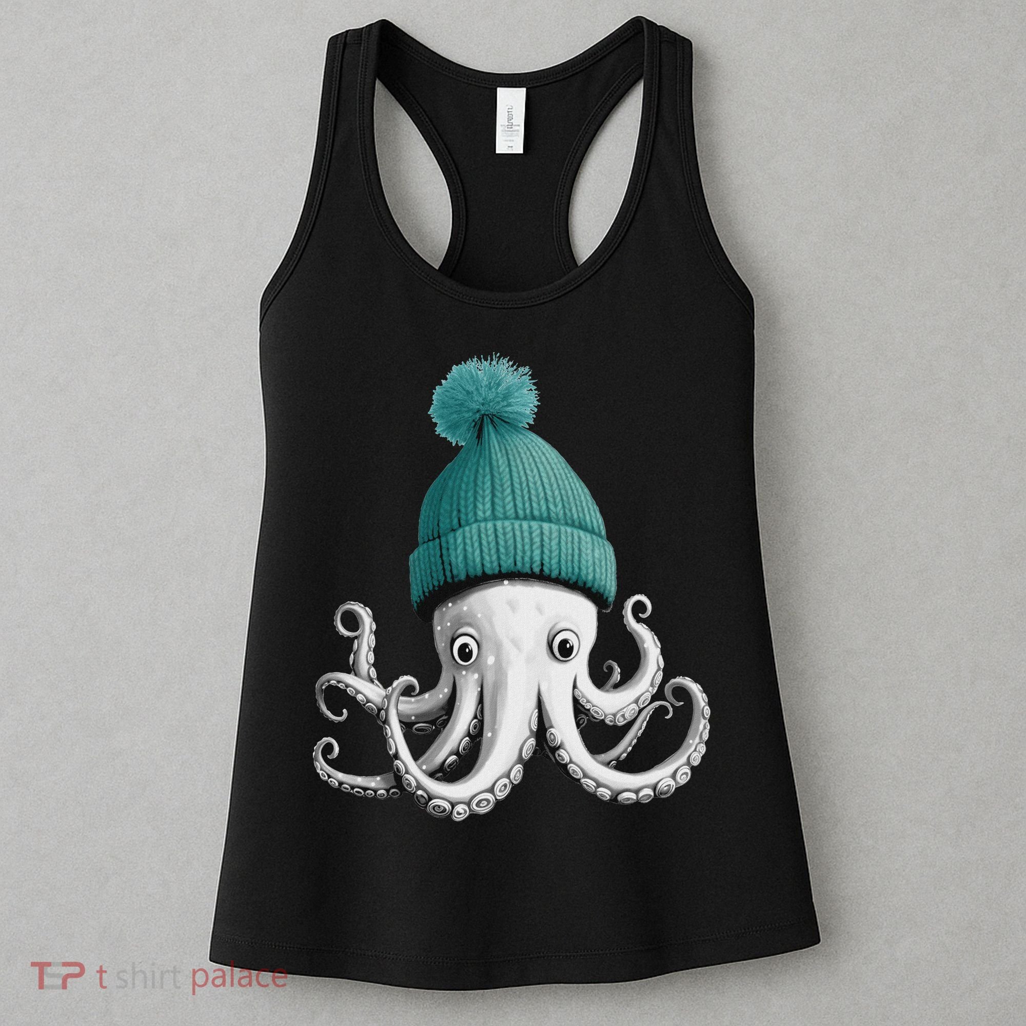 Cephalopod Octopus Lover Chilling In A Cap Novelty Women's Tank Top