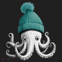 Cephalopod Octopus Lover Chilling In A Cap Novelty Hat thumb 2