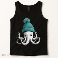 Cephalopod Octopus Lover Chilling In A Cap Novelty Tank Top thumb 2