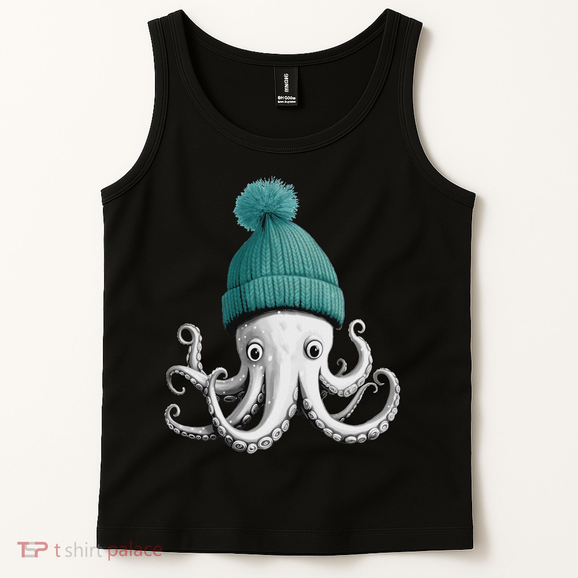 Cephalopod Octopus Lover Chilling In A Cap Novelty Tank Top