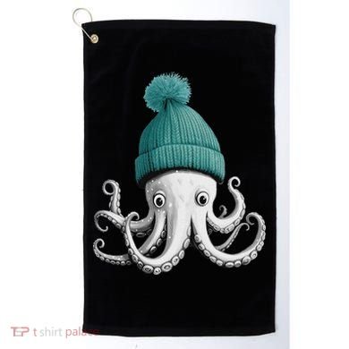Cephalopod Octopus Lover Chilling In A Cap Novelty Golf Towel