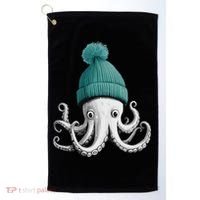 Cephalopod Octopus Lover Chilling In A Cap Novelty Golf Towel thumb 0