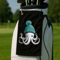 Cephalopod Octopus Lover Chilling In A Cap Novelty Golf Towel thumb 2