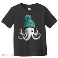 Cephalopod Octopus Lover Chilling In A Cap Novelty Toddler T-Shirt thumb 0