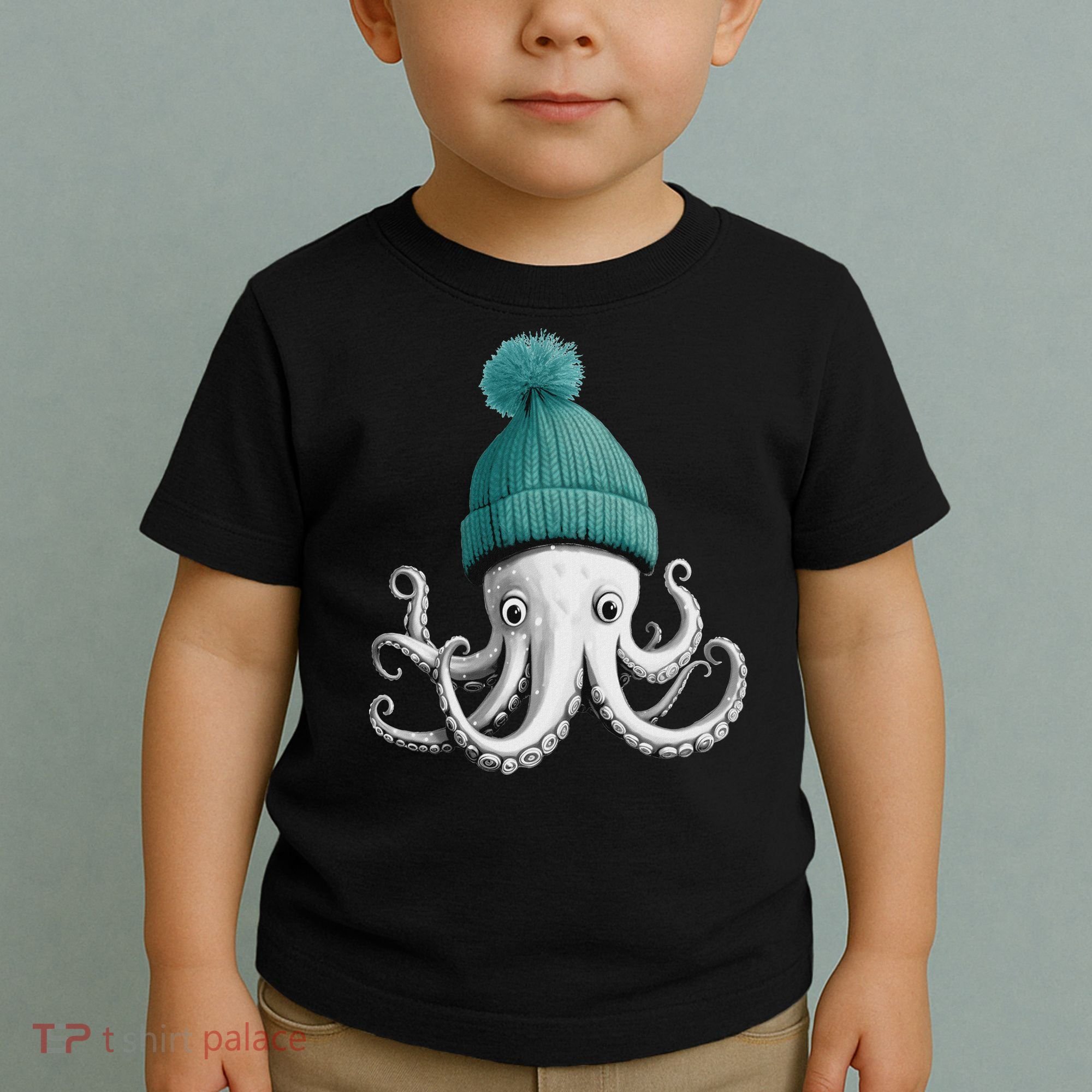 Cephalopod Octopus Lover Chilling In A Cap Novelty Toddler T-Shirt
