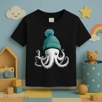 Cephalopod Octopus Lover Chilling In A Cap Novelty Toddler T-Shirt thumb 3