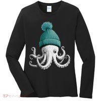 Cephalopod Octopus Lover Chilling In A Cap Novelty Women's Long Sleeve Shirt thumb 0