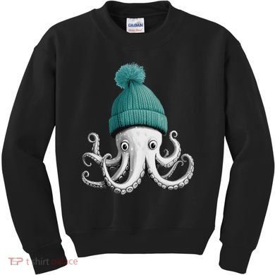 Cephalopod Octopus Lover Chilling In A Cap Novelty Kids Sweatshirt
