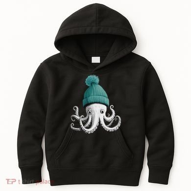 Cephalopod Octopus Lover Chilling In A Cap Novelty Kids Hoodie