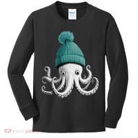 Cephalopod Octopus Lover Chilling In A Cap Novelty Kids Long Sleeve Shirt thumb 0