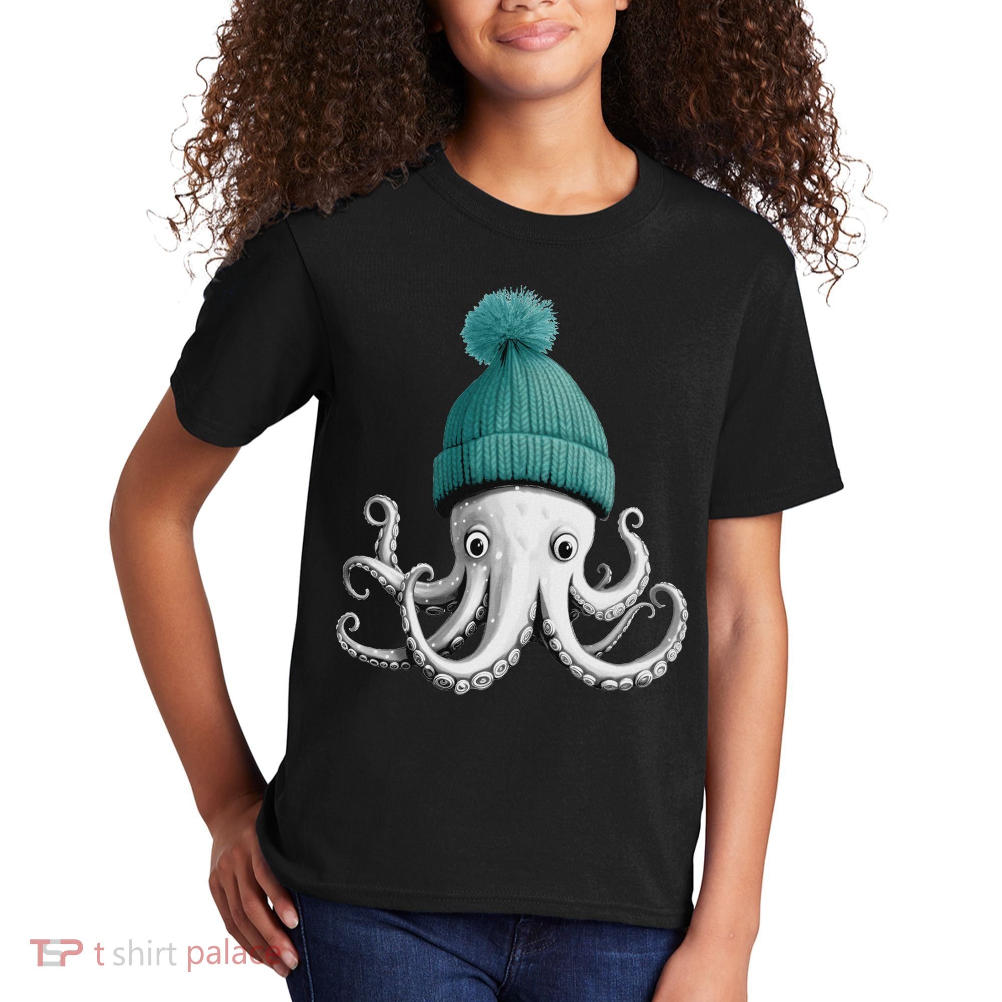 Cephalopod Octopus Lover Chilling In A Cap Novelty Kids T-Shirt