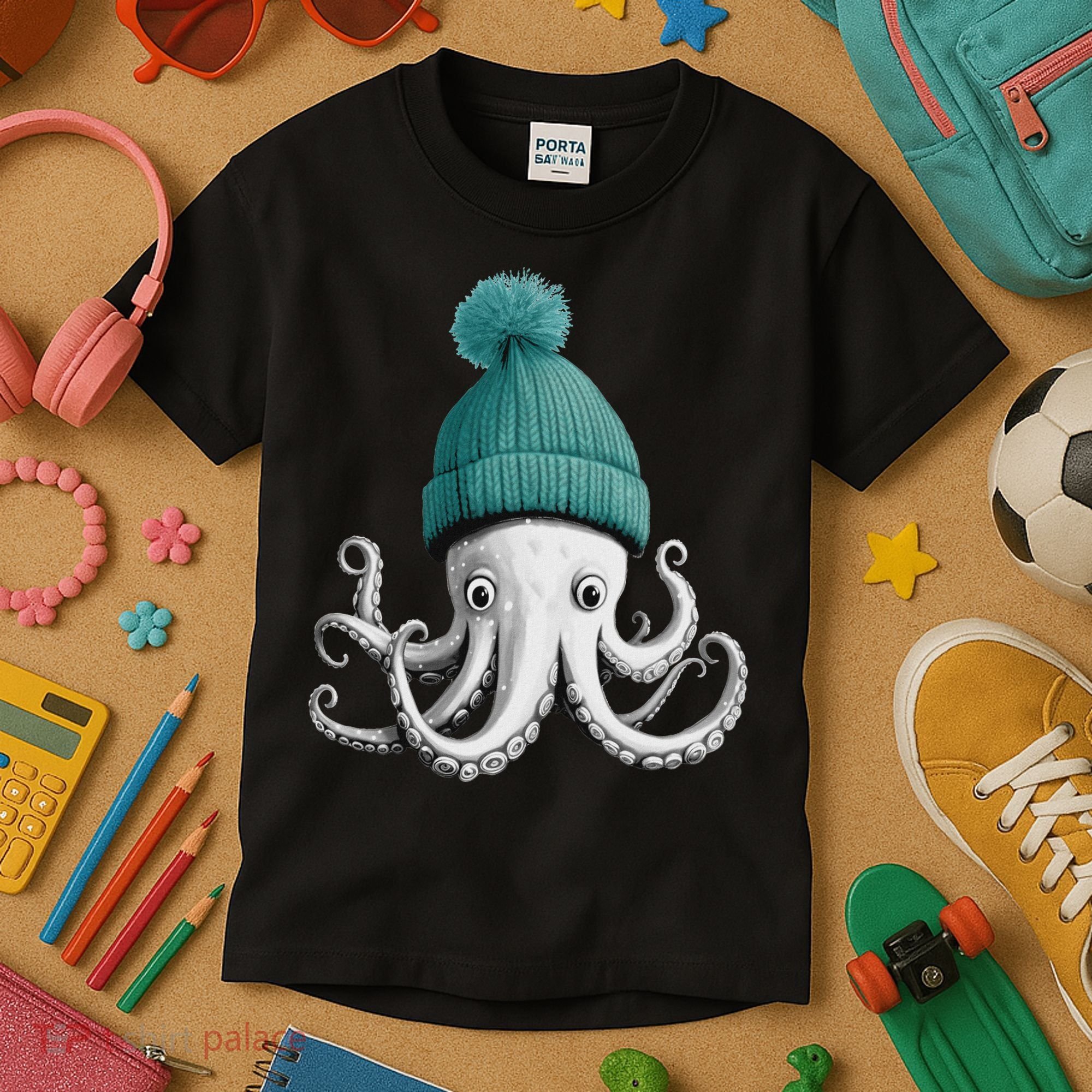 Cephalopod Octopus Lover Chilling In A Cap Novelty Kids T-Shirt