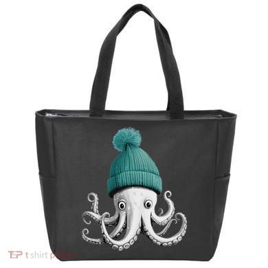 Cephalopod Octopus Lover Chilling In A Cap Novelty Tote Bag