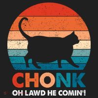 Chonk Oh Lawd He Comin Funny Fat Cat Women's Sweatshirt thumb 2
